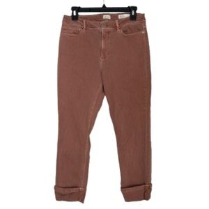 J Jill Cropped High Rise Cuffed Jeans in Terracotta Tan Size 6